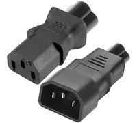 HAAMNING7 Adattatore di Alimentazione a Quadrifoglio da IEC C14/C13 a C5/C6 per Bollitore, 3 Pin Maschio Femmina IEC320 AC 250V 10A Presa di corrente Connettore Convertitore per Monitor UPS, 2 PZ