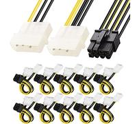 HAAMNING7 Confezione da 10 8 pin PCIe a Molex, cavo di alimentazione Dual x 4 pin Molex a 8 pin PCI Express LP4 a PCI-E Cavo adattatore di alimentazione per scheda grafica video Sdoppiatore a Y