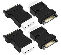 HAAMNING7 SATA 15Pin a Molex 4Pin IDE Adapter, LP4 Femmina a SATA Maschio per Disco Rigido HDD IDE Power to SATA Cable Converter Connector, 4 Pezzi