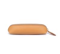 HAAPYY Astuccio in pelle per penne a sfera, pennarelli, gomme, Marrone, 17*5CM