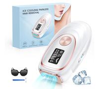 Haarlosy Epilatore Luce Pulsata con Ghiaccio, Efficiente IPL Epilatore Laser 999900 Impulsi Luminosi per Depilatore Corpo Donna, Uomo, Viso, Ascelle, Gambe (Bianco)