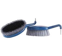 Haas 4025589508651 Huf Duo Azzuro Kombi raschietti e spazzola per cavalli, 210 x 65 mm, titolo, blu/nero/grigio