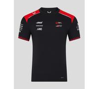 Haas F1 Team 2026 Ufficiale Divise da Gioco Set Up Drivers T-Shirt Nero Rosso