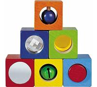 HABA 1192 Discovery Blocks- Colourful and stable first building blocks made of beech wood, for ages 1 and Up (Made in Germany)