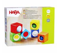 HABA 1192 Discovery Blocks- Colourful and stable first building blocks made of beech wood, for ages 1 and Up (Made in Germany)