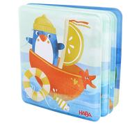 HABA 2012340001 - Libro da Bagno Pinguino - Divertimento Acquatico per Bambini dai 6 Mesi in Poi - con Effetto squallido e Illustrazioni Colorate - Giocattolo Resistente agli Schizzi per la Vasca da