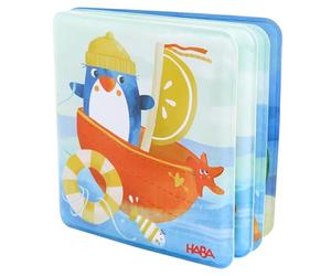 HABA 2012340001 - Libro da Bagno Pinguino - Divertimento Acquatico per Bambini dai 6 Mesi in Poi - con Effetto squallido e Illustrazioni Colorate - Giocattolo Resistente agli Schizzi per la Vasca da
