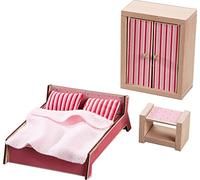 HABA 301988 Little Friends Dollhouse Furniture Master Bedroom Set