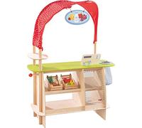 HABA 302087 - Cesta per la spesa, in legno, con cassa, 22 pezzi, giocattolo a partire dai 3 anni