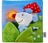 HABA 304211 - Libro in stoffa "Buona notte", molto divertimento per bambini dai 6 mesi in su, con topo come figura delle dita, ottimo regalo per nascita e battesimo