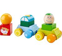 HABA 304739 - Auto esploratrice Anton, Auto con rimorchio e mattoncini in Legno, Giocattolo da Inserire e Costruire, Giocattolo a Partire da 12 Mesi