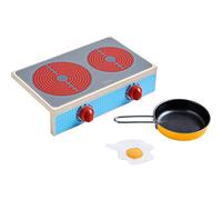 HABA 305132 Culina - Set di Piani Cottura, con 2 Piani Cottura, 1 Padella e 1 Uovo a tegamino, Alternativa salvaspazio alla Cucina per Bambini, Bottoni per fornelli Che Fanno Rumore a clic