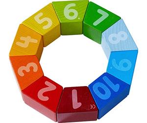 HABA 305158 - Tile Game Numbers Farmyard for Learning Numbers 1 - 10 with Farm Motifs on the Front and Numbers on the Back, from 2 Years