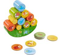 HABA 305203 - Stacking Game Fox, Stacking and Motor Skills Game Made of Wood with Wobble Meadow and 10 Stacking Stones for Free Playing or Playing According to Instructions Wooden Toy from 2 Years