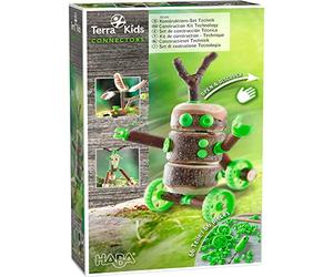 HABA 305342 Terra Kids Connectors - Construction Kit Technology - 66 Piece Set with Plastic Connectors, Cork & Hand Drill - Ages 8+