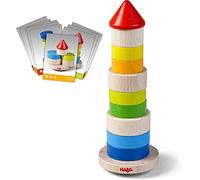HABA 305403 - Set di impilare torre tambaleante, gioco di destrezza in legno. Più 2 anni