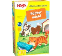 HABA 305473 - I Miei Primi Giochi - Nutri Me! Gioco di assegnazione a Partire dai 2 Anni per 1 - 5 Giocatori con 5 Figure in Legno a Tema Animali Domestici, Tempo di Gioco 5 min, trasmette la