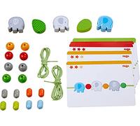 HABA 305779 Threading Game Elephants, 21 pcs. For Ages 3 and Up (Made in Germany)