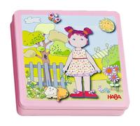HABA 7392 - Gioco magnetico con bambola Lilli, puzzle magnetico con la simpatica bambola Lilli, in una pratica scatola di metallo