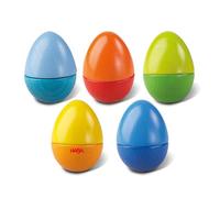 HABA 7733 Musical Eggs - 5 Wooden Eggs with Acoustic Sounds for Ages 2 and Up (Made in Germany)