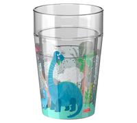 HABA Bicchiere con glitter a collo lungo - Tazza per bambini con motivo Dino ed effetto glitter scintillante, perfetto per acqua, succo e tè, pratico per mani piccole - 2012447006