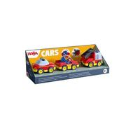 HABA Cars 2013816001 - Set di 2 Auto Giocattolo con Motore oscillante e Scala, Ciondolo con Sfera d'Acqua, Frizione Magnetica, Giocattolo educativo per Bambini dai 2 Anni in su, 2013816001