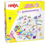 HABA Collezione di giochi con unicorno glitter. 9 diversi dadi, da tavola e di carte - con semplici regole - Made in Germany - per bambini a partire dai 3 anni - 2010879001