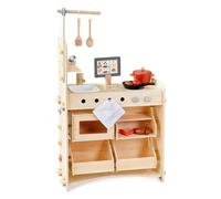 HABA Creative Play 2011830001 - Cucina da gioco, negozio e officina per bambini dai 3 anni in su, montaggio senza attrezzi e cambio semplice - 2011830001