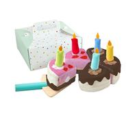 HABA Creative Play 2012306001 - Torta giocattolo per bambini dai 3 anni in su, con per tagliare, con paletta in legno e 5 candele