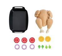 HABA Creative Play 2012309001 - Pollo alla griglia giocattolo in tessuto da smontare, accessori per cucina e negozio per bambini, 2012309001