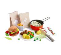 HABA Creative Play Fresh Box - Cibo giocattolo in legno e tessuto, con biglietti di ricette per cucinare, accessori per cucina giochi e negozi - a partire dai 3 anni - 2012310001