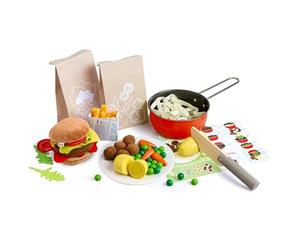 HABA Creative Play Fresh Box - Cibo giocattolo in legno e tessuto, con biglietti di ricette per cucinare, accessori per cucina giochi e negozi - a partire dai 3 anni - 2012310001