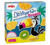 HABA Frutteto Tropical - Gioco da collezione tropicale per bambini dai 3 anni in su, gioco di famiglia intorno a frutta e colori con tucano, giocattolo in legno classico, ristampa 2013575001