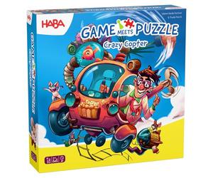 HABA Game Meets Puzzle - Crazy Copter - Gioco e Puzzle 2 in 1 con 2 Livelli di difficoltà, dai 5 Anni in su, Gioco di strategia per Bambini - 2012215001