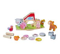 HABA Giocattoli impilabili in Legno per Bambini, Gioco di bilanciamento in Fattoria e Giocattoli Montessori in Legno per l'apprendimento prescolare, Include 12 Figure di Animali, Made in Germany