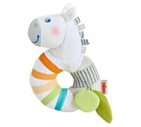 HABA Greifling Zebra - Peluche per Bambini con sonaglio e Tessuto Extra Morbido - Promuove Sensi e capacità motorie, per Bambini dai 6 Mesi - 2012339001