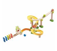 HABA Kullerbu Sim-Sala-Kling - Set Treno in Legno e Plastica da 38 Pezzi con Effetti Musicali e Blocchi Domino