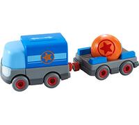 HABA Kullerbü 304820 - Camion a batteria con rimorchio, accessori per tutte le ferrovie Kullerbü, a batteria, dai 2 anni in su