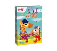 HABA Lasse Giraffe - Gioco di memoria e dadi colorati per bambini dai 3 anni - Gioco di raccolta divertente con sciarpe colorate - 2 a 4 giocatori - 2013168001