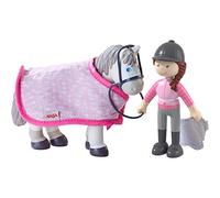 HABA Little Friends - Set da gioco per equitazione Rider Sanya, Mare Saphira e accessori