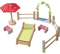 HABA Little Friends 306717 - Mobili per casa delle bambole da giardino, accessori per bambole pieghevoli dai 3 anni in su, piccolo