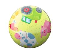 HABA Palla per bambini da fattoria, 22 cm, con valvola, in plastica resistente, colorata per interni ed esterni, dai 2 anni in su, 2012745001