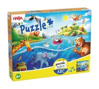 HABA Puzzle ABC: Lettere Gioco educativo e Puzzle per Bambini dai 6 Anni in | Puzzle ABC da 100 pezzi con 26 piastrine per l'assegnazione giocosa delle lettere. Favorisce la comprensione della lingua e