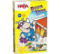 HABA Rhino Hero impilamento 3D Tavolo per bambini-2-5 Giocatori-5 Anni in su-Gioco d'azione per Tutta la Famiglia-Piccolo Formato, Multicolore, 302203