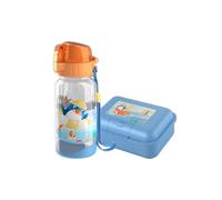 HABA Set di stoviglie unisex 2 bottiglie e contenitore per il pranzo, in confezione doppia, pinguino, taglia unica