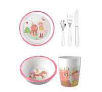 HABA Set di stoviglie unisex 4 ciotole, piatti, tazze e posate - Principessa & Cavallo - Taglia unica