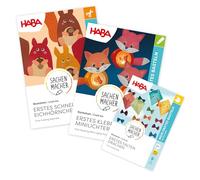 HABA Set fai da te per bambini dai 3 anni in su, primo fai da te con draghi, scoiattoli e decorazioni luminose, set creativo per il periodo autunnale, set da 3 pezzi, 2014002