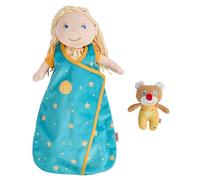 HABA Set per bambola Träum bello - Sacco a pelo per bambole con mini orsacchiotto per bambole da 30 cm, lavabile a 30 °C, per bambini dai 18 mesi in su, 2011907001
