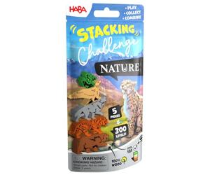 HABA Stacking Challenge Nature - La sfida di abilità animale | Con 300 compiti da leggero a pesante, gioco di abilità compatto dagli 8 anni in su e gioco di viaggio ideale.