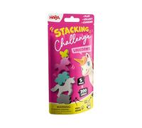 HABA Stacking Challenge Unicorn, l'ultimo duello impilabile Unicorn con 300 livelli, gioco di abilità compatto a partire dai 6 anni, gioco ideale da viaggio e pensierino - 2013866001